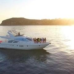 Sunset views at Paradise Cove from our remarkable 60 UNIQ Azimut Yacht, that comfortably fits up to 12 guests. Available for 4hr Half day or 8hr Full day Malibu cruises. More info at: www.UNIQ.LA. Reserve your Sunset Cruise Today!